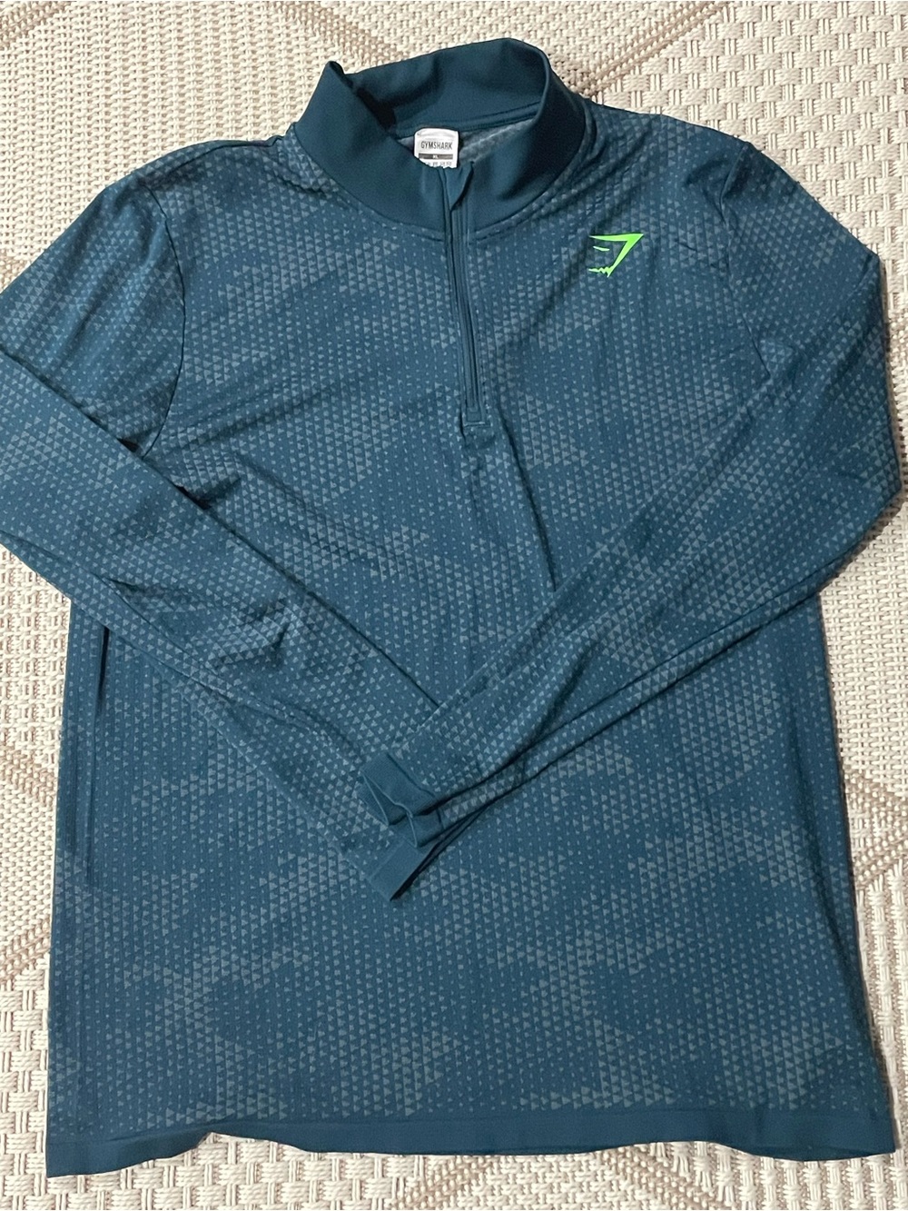 Gymshark Sport Seamless 1/4-Zip Pullover Mens XL Subtle AllOver GeometricPattern